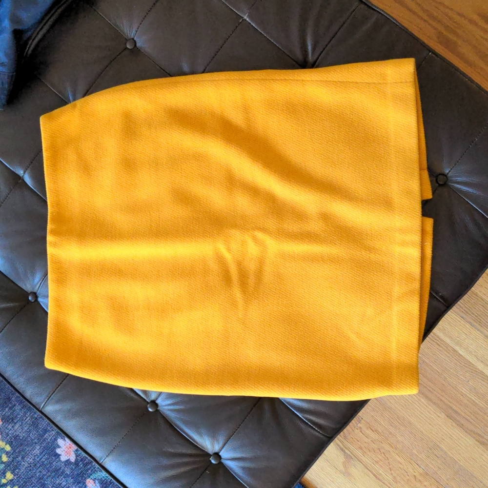 Mustard pencil skirt from Talbots